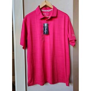 Walter Hagen Polo Golf Shirt Size Large NWT Mens New Pink Performance 11